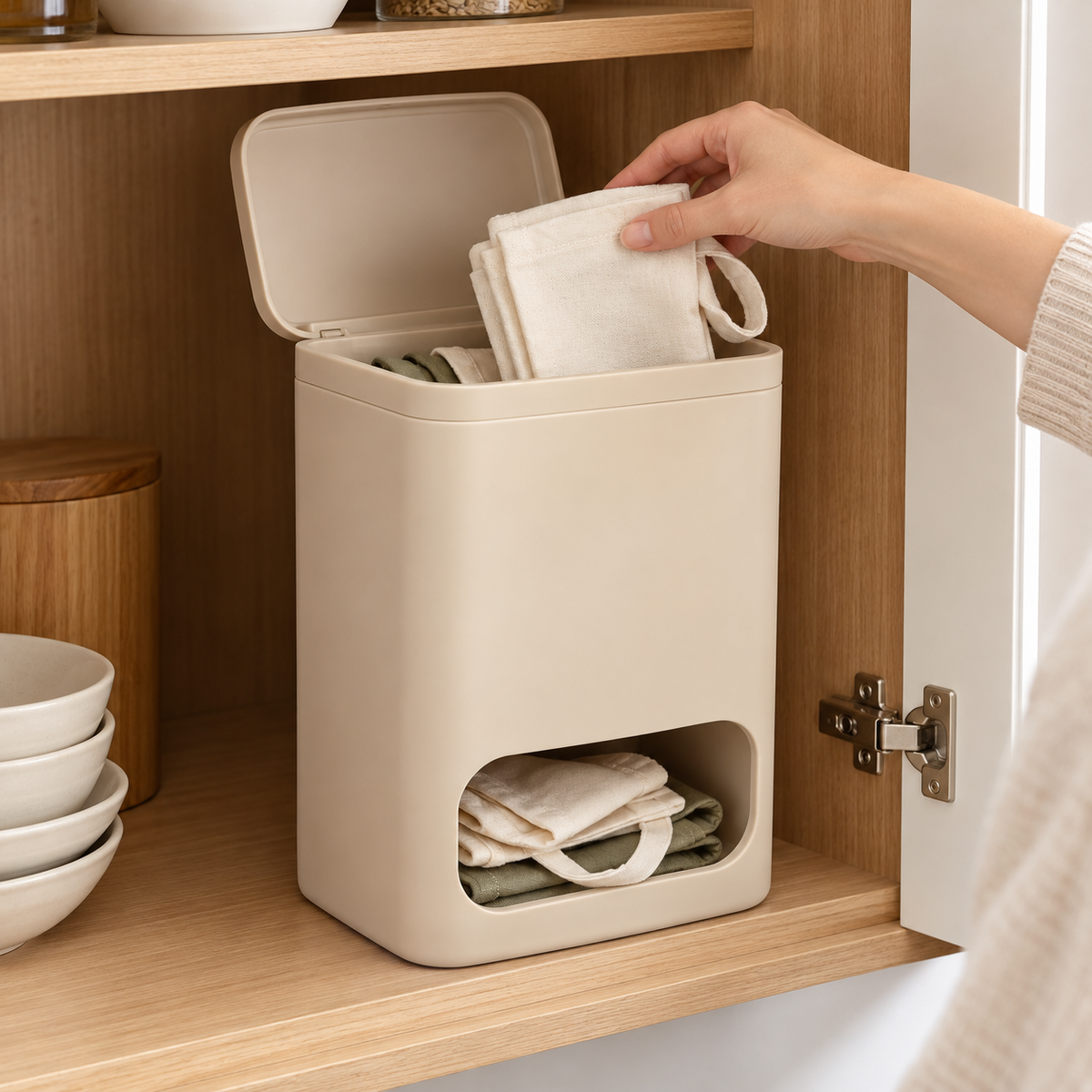 Folded Grocery-Bag Storage Dispenser