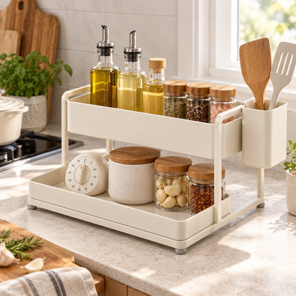 Split-Level Cooking Essentials Station