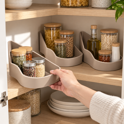 Three-Wedge Corner Pantry Tray Set