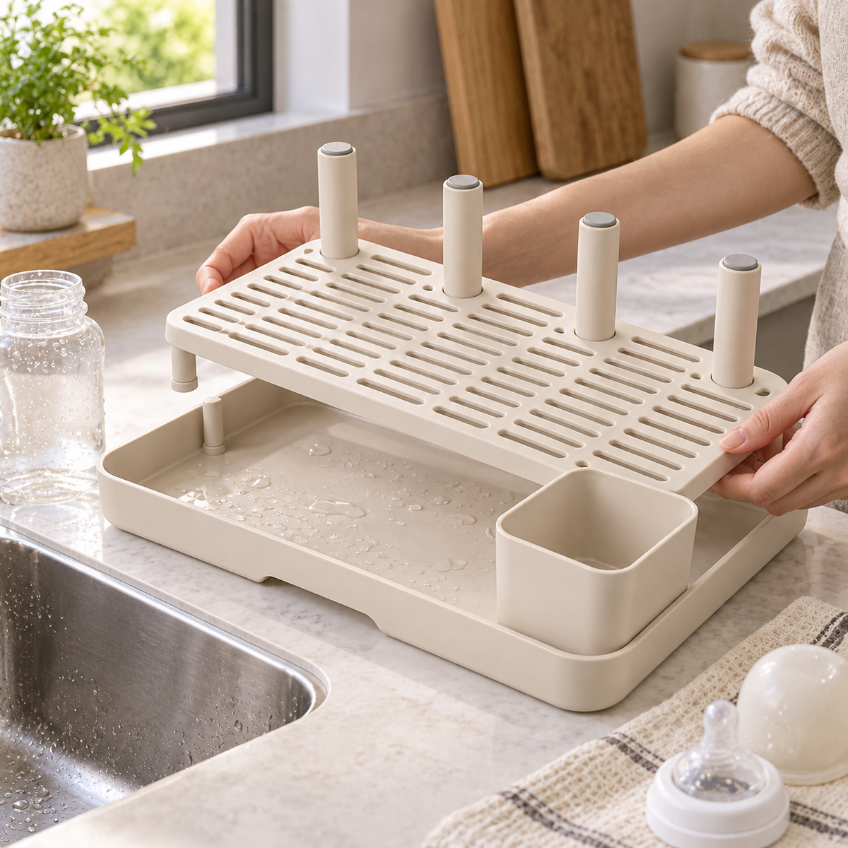 Bottle-Accessory Drying Platform
