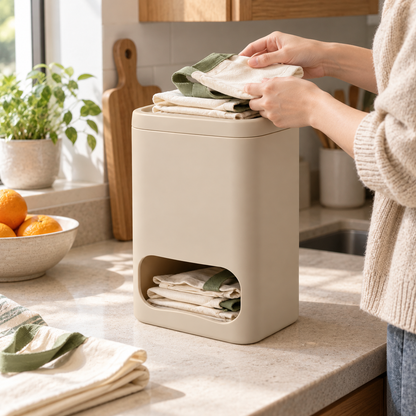 Folded Grocery-Bag Storage Dispenser
