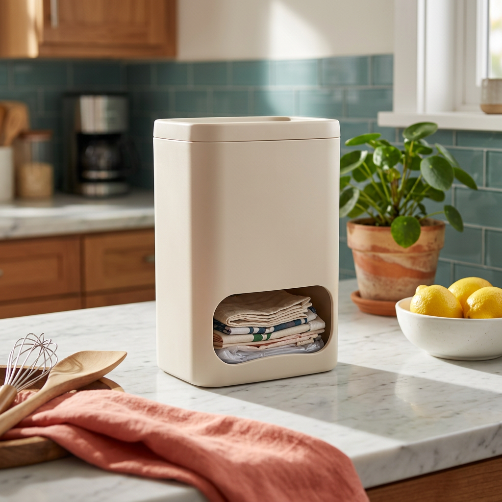 Folded Grocery-Bag Storage Dispenser