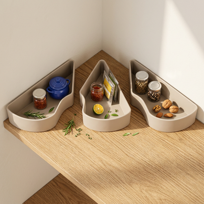 Three-Wedge Corner Pantry Tray Set