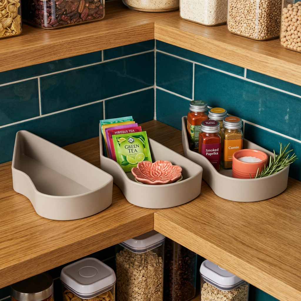 Three-Wedge Corner Pantry Tray Set