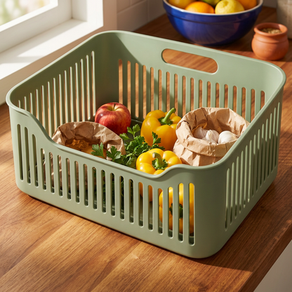 Ventilated Produce-Package Pantry Basket